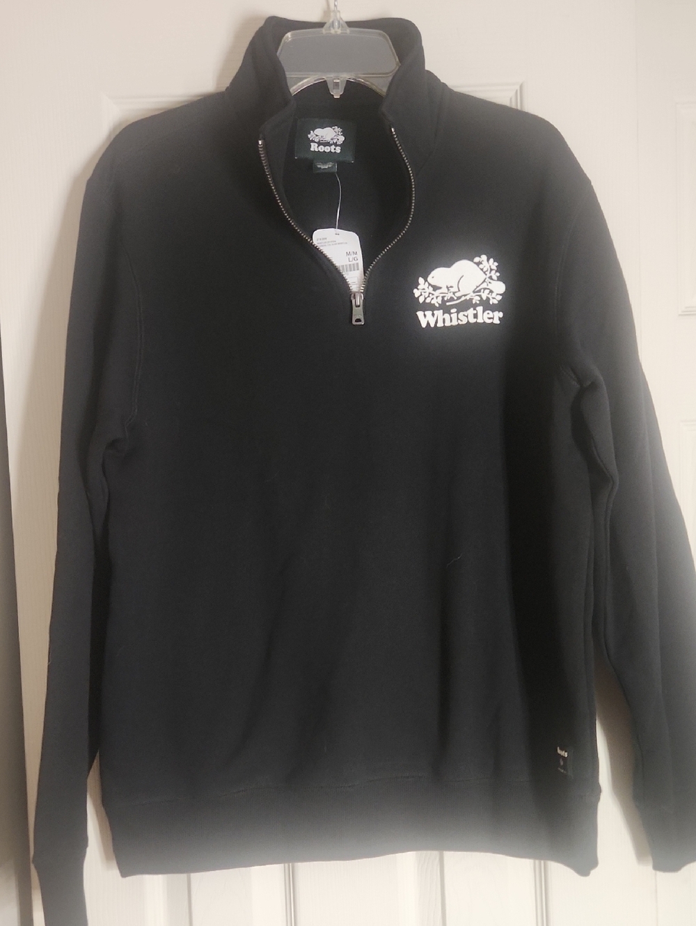 Roots Whistler Men's Black Quarter-Zip Pullover